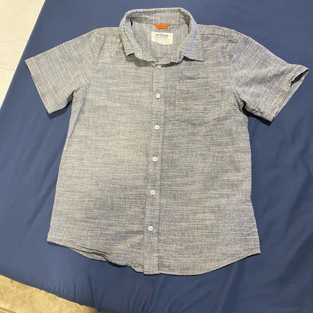 Grey button up shirt